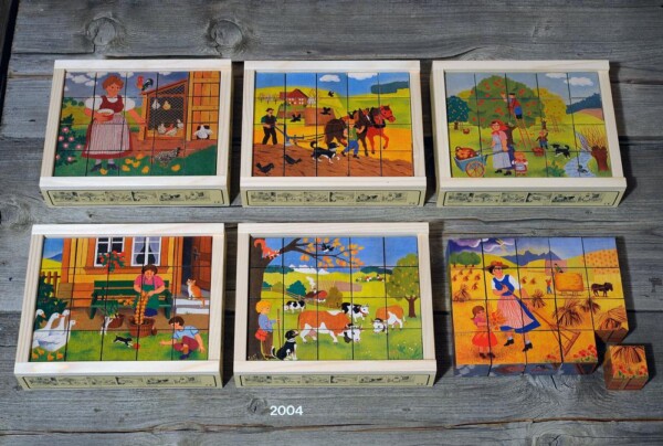 Holzwürfelpuzzle Bauernhof 20-teilig