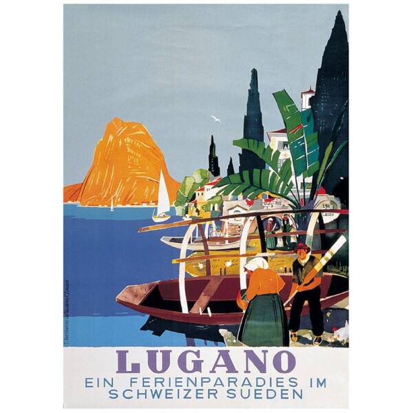 Vintage Poster Lugano Ferienparadies